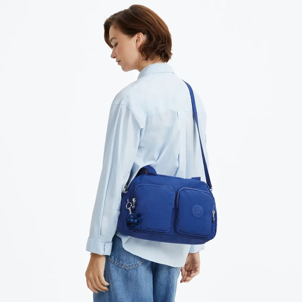 Kipling Cool Defea Shoulder Bag in Blazing Blue — lifestyle