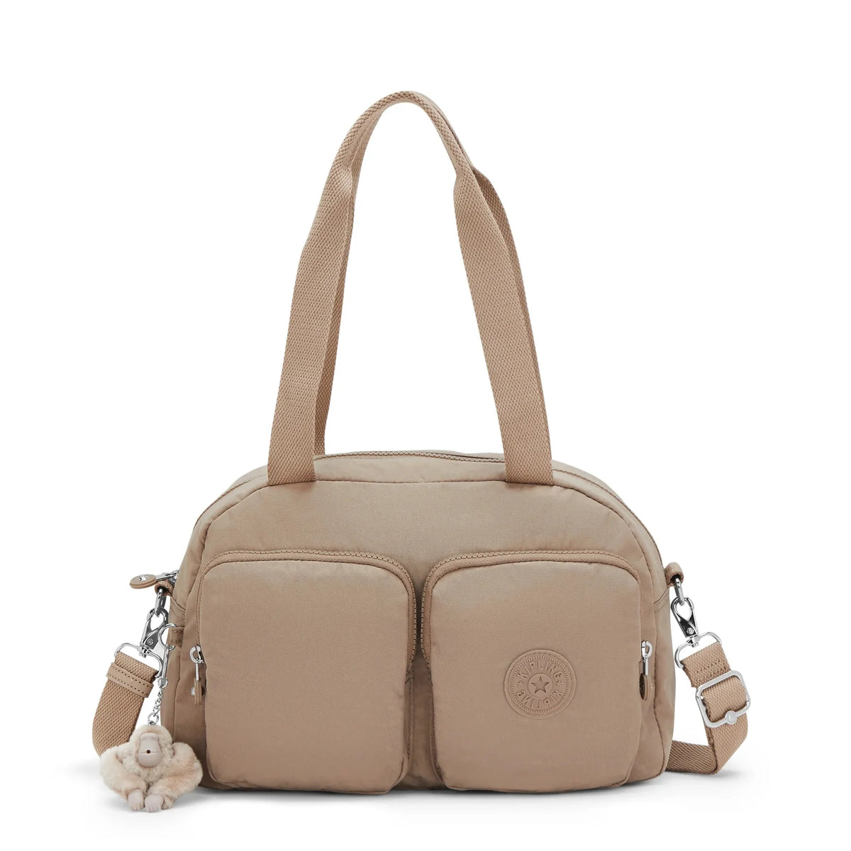 Kipling Cool Defea Shoulder Bag in Tan Beige — front view