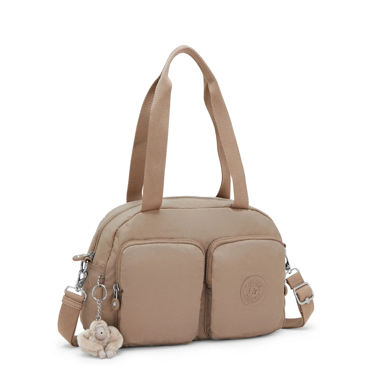Kipling Cool Defea Shoulder Bag in Tan Beige — angle view 2
