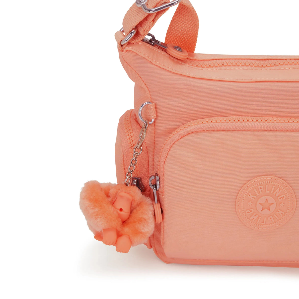Kipling Gabbie Mini  Crossbody Bag in Pinky Orange — detail view