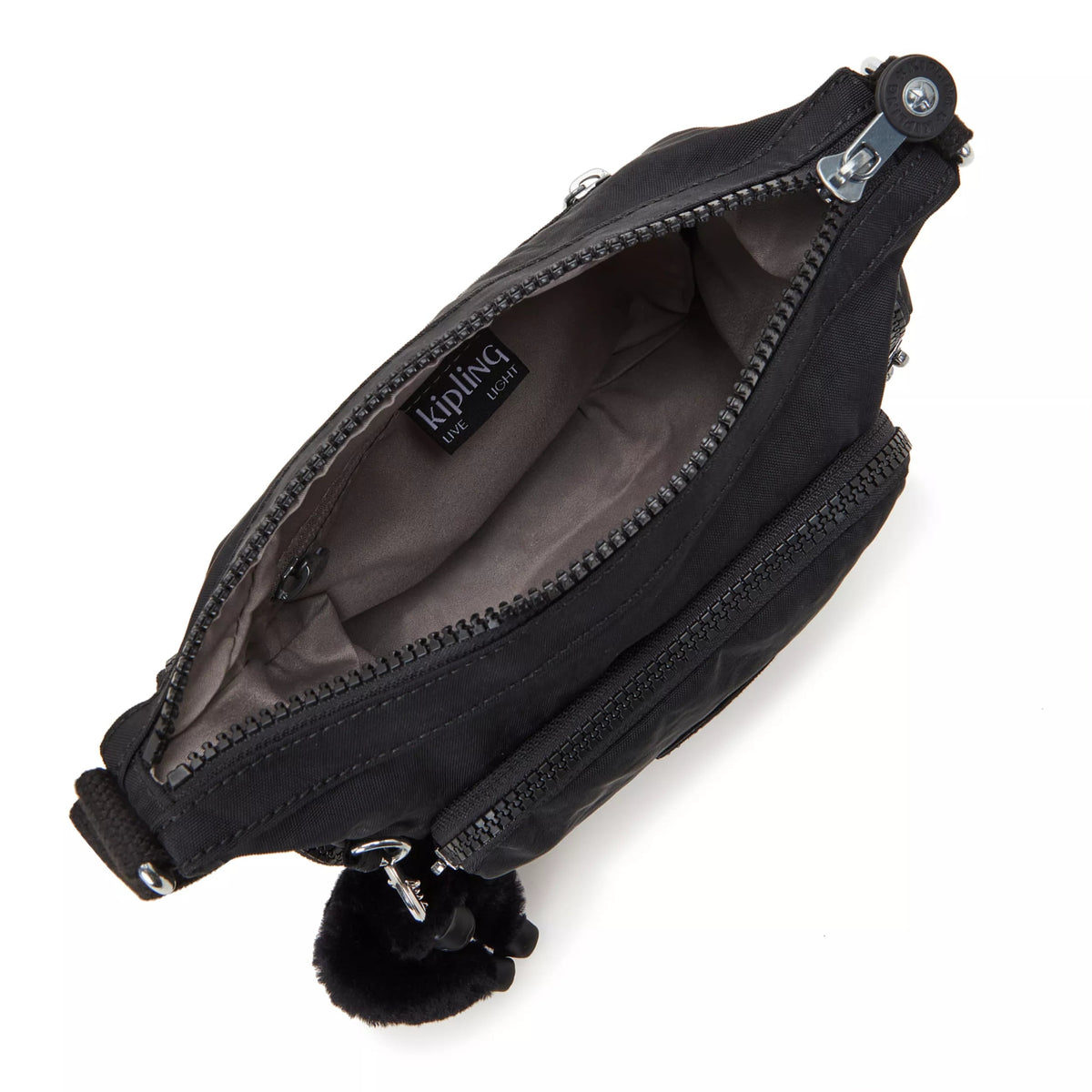 Kipling Gabbie Mini  Crossbody Bag in Black Noir — interior view