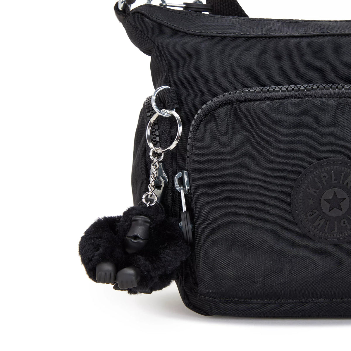 Kipling Gabbie Mini  Crossbody Bag in Black Noir — detail view
