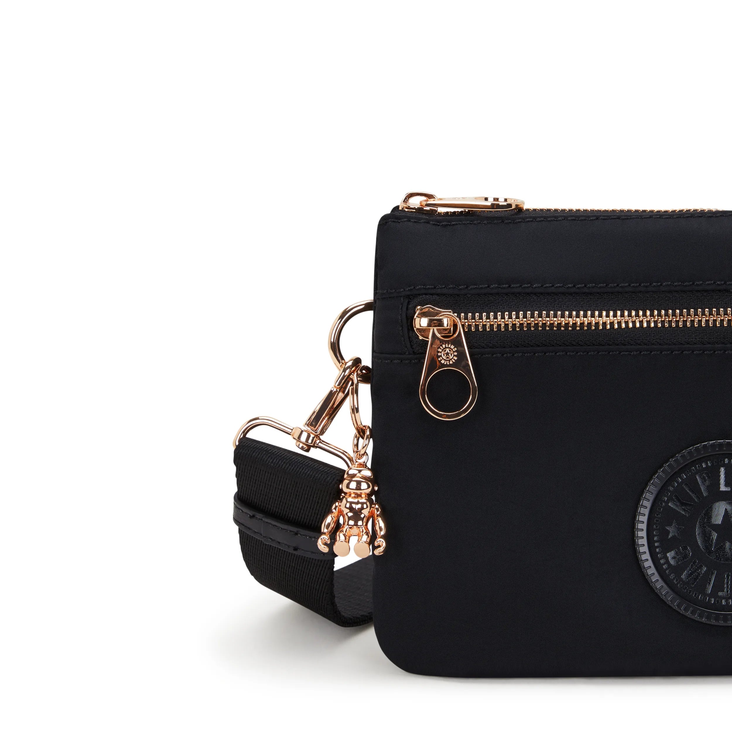 Kipling Riri Zip in Black Rose Spice — detail view