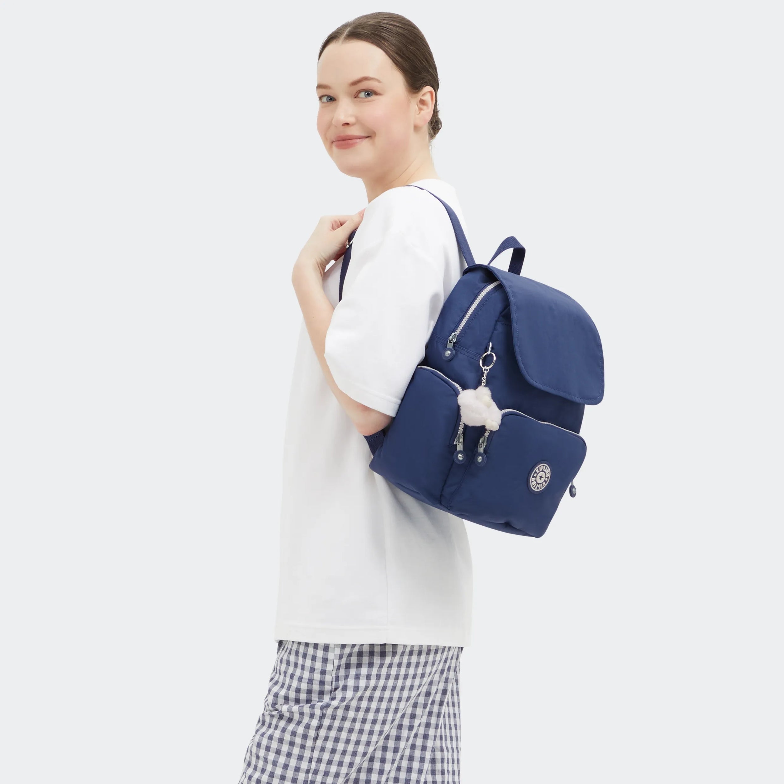 Kipling City Zip S in Casual Blue C — back view