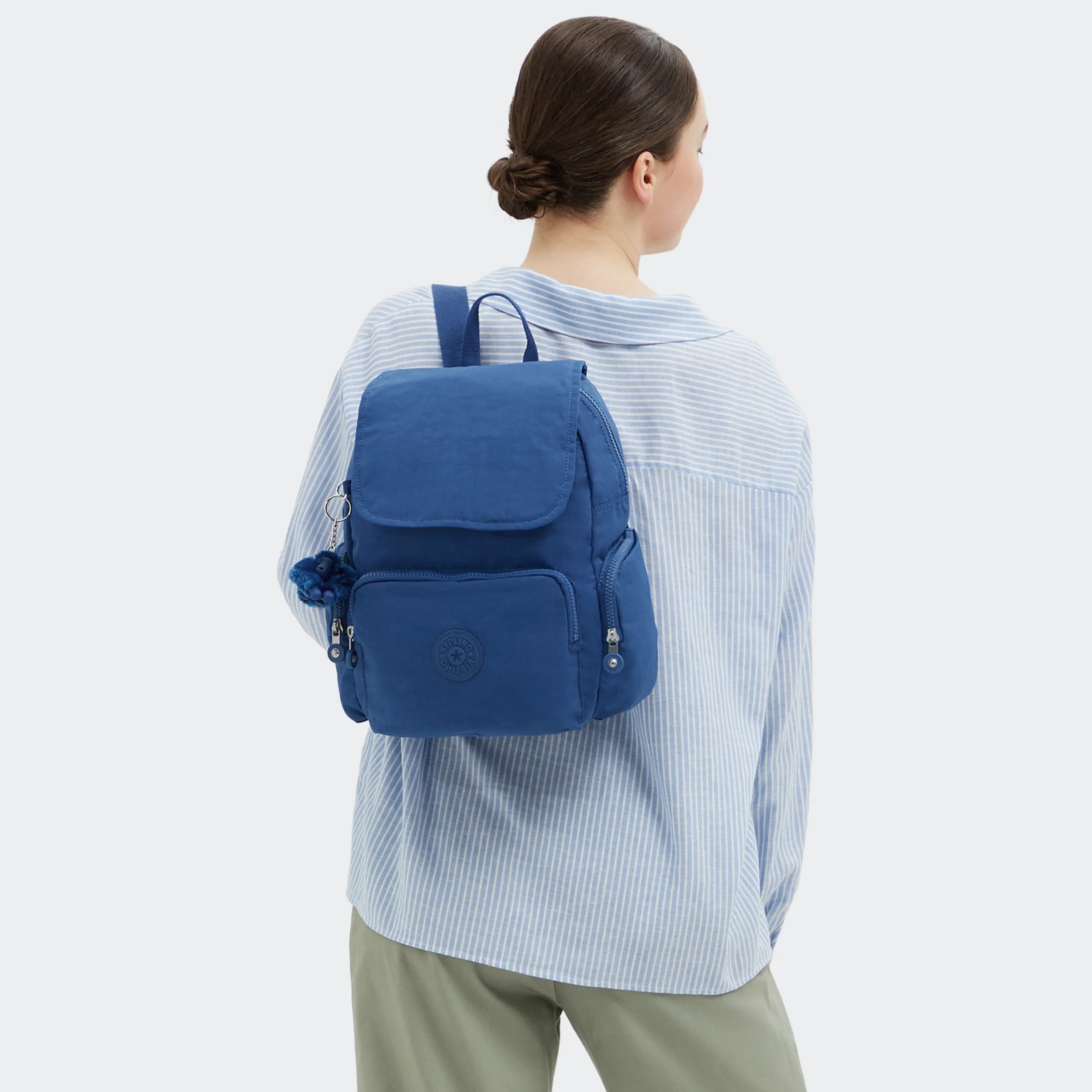 Kipling City Zip S in Casual Blue — back view