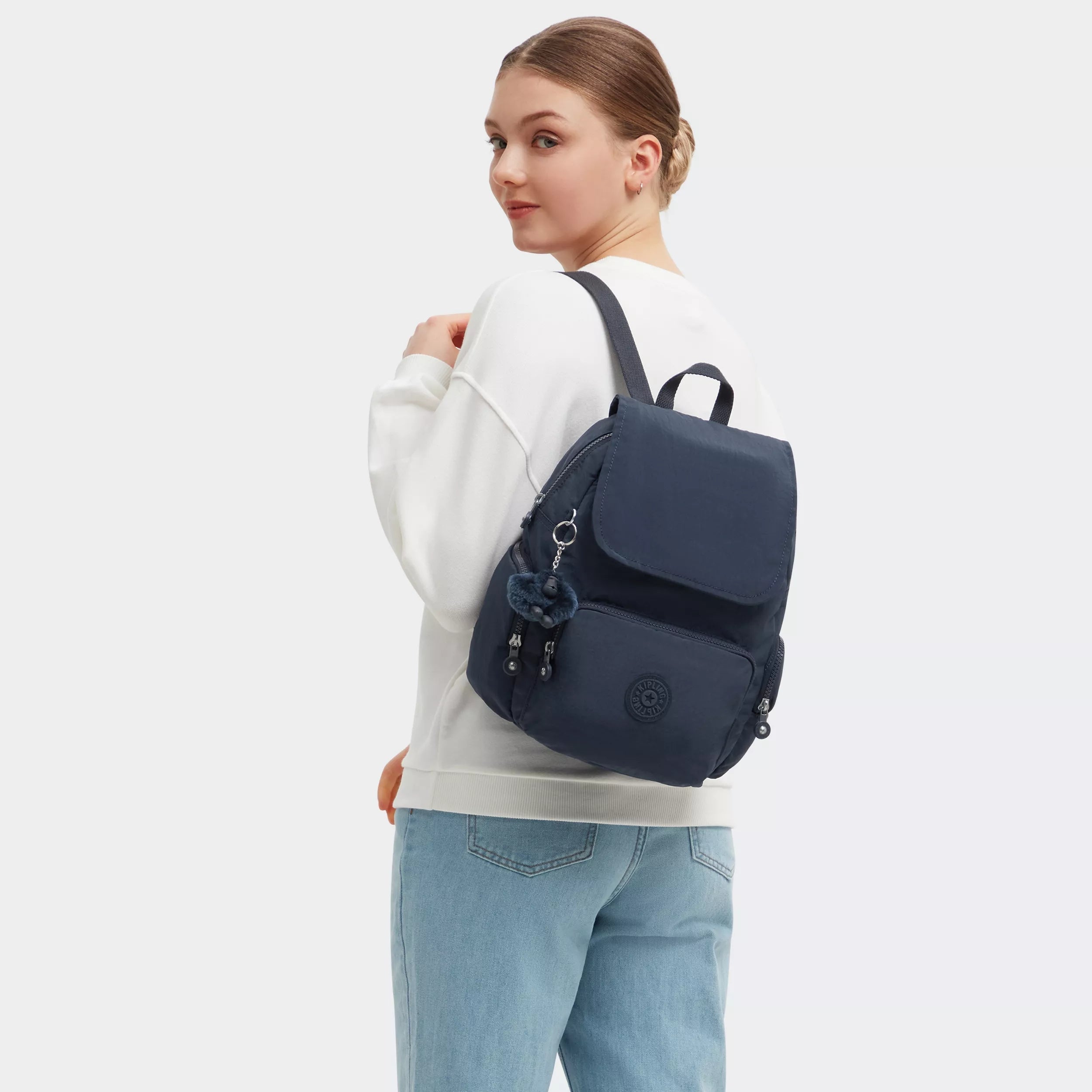 Kipling City Zip S in Blue Bleu 2 — back view