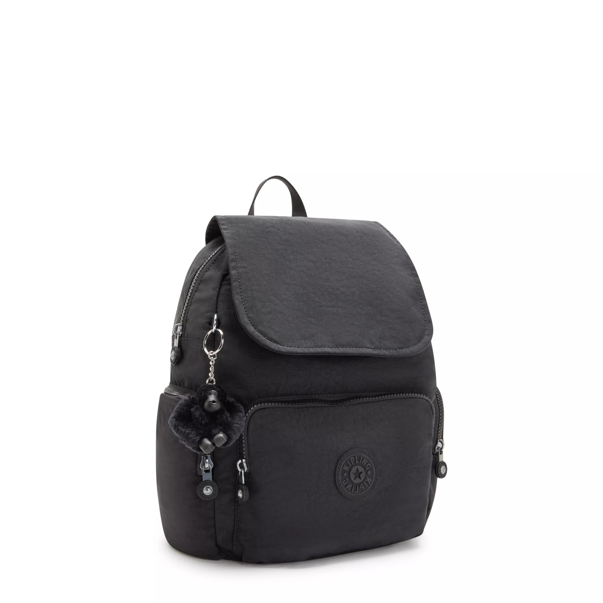 Kipling City Zip S in Black Noir — interior view