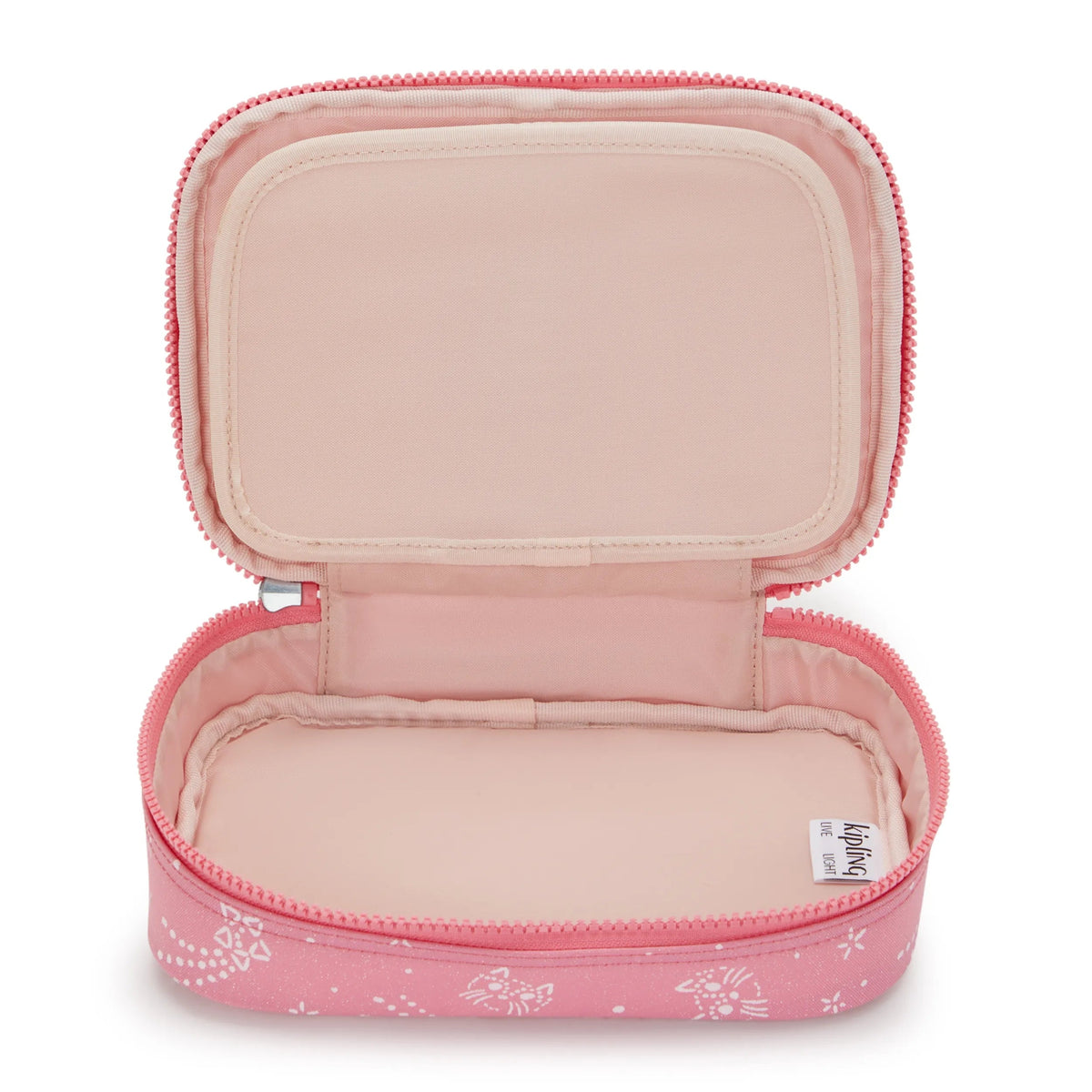 Kipling 100 Pens Case in Glitter Cats — interior view