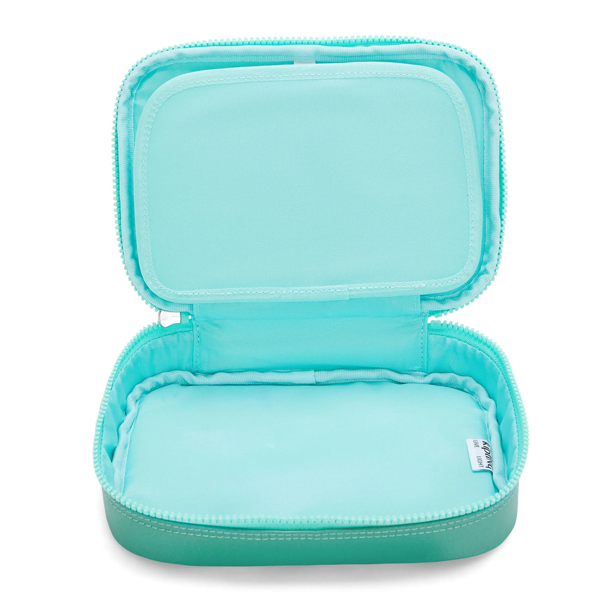 Kipling 100 Pens Case in Oasis Mint Metallic — interior view