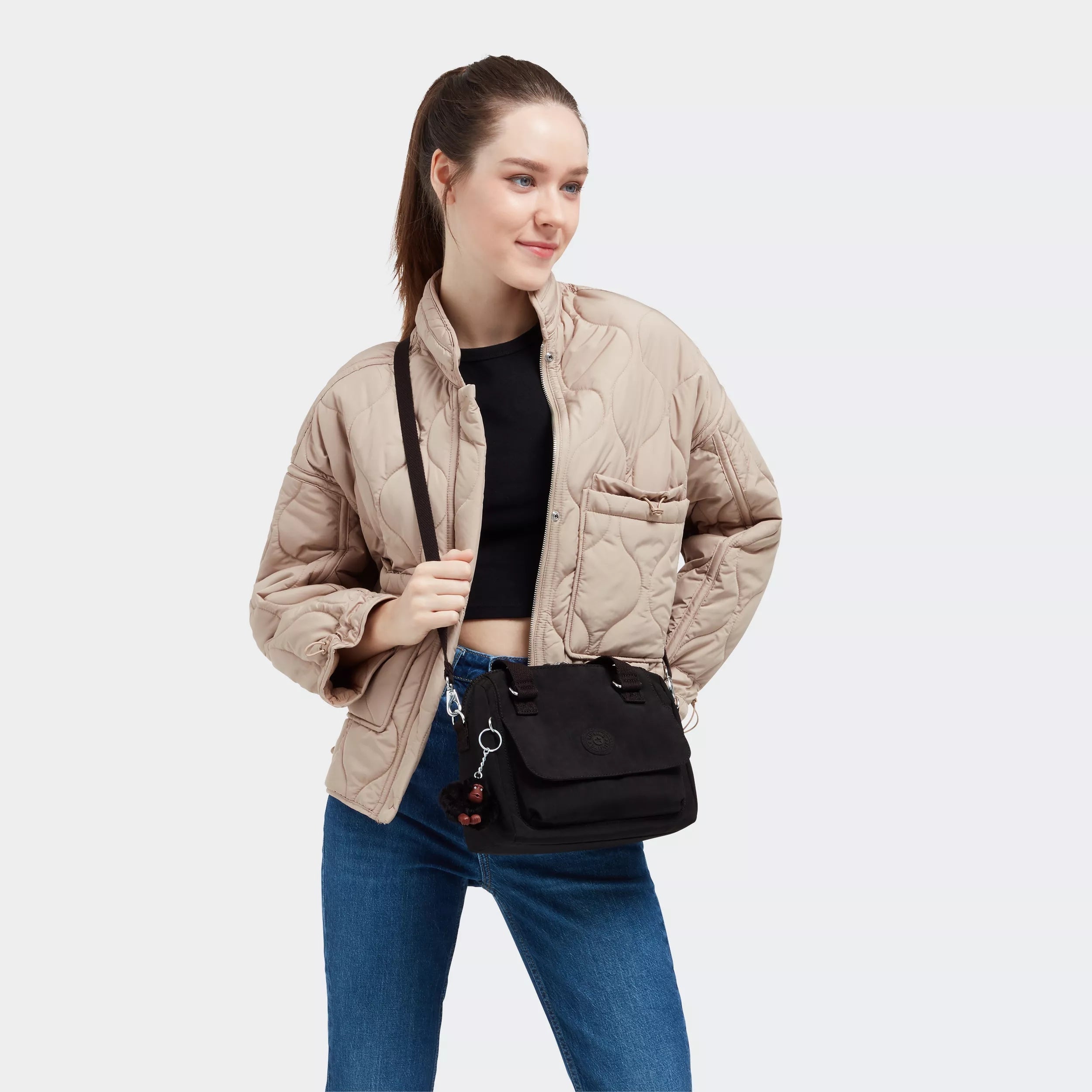 Kipling Zeva in Black Tonal — back view