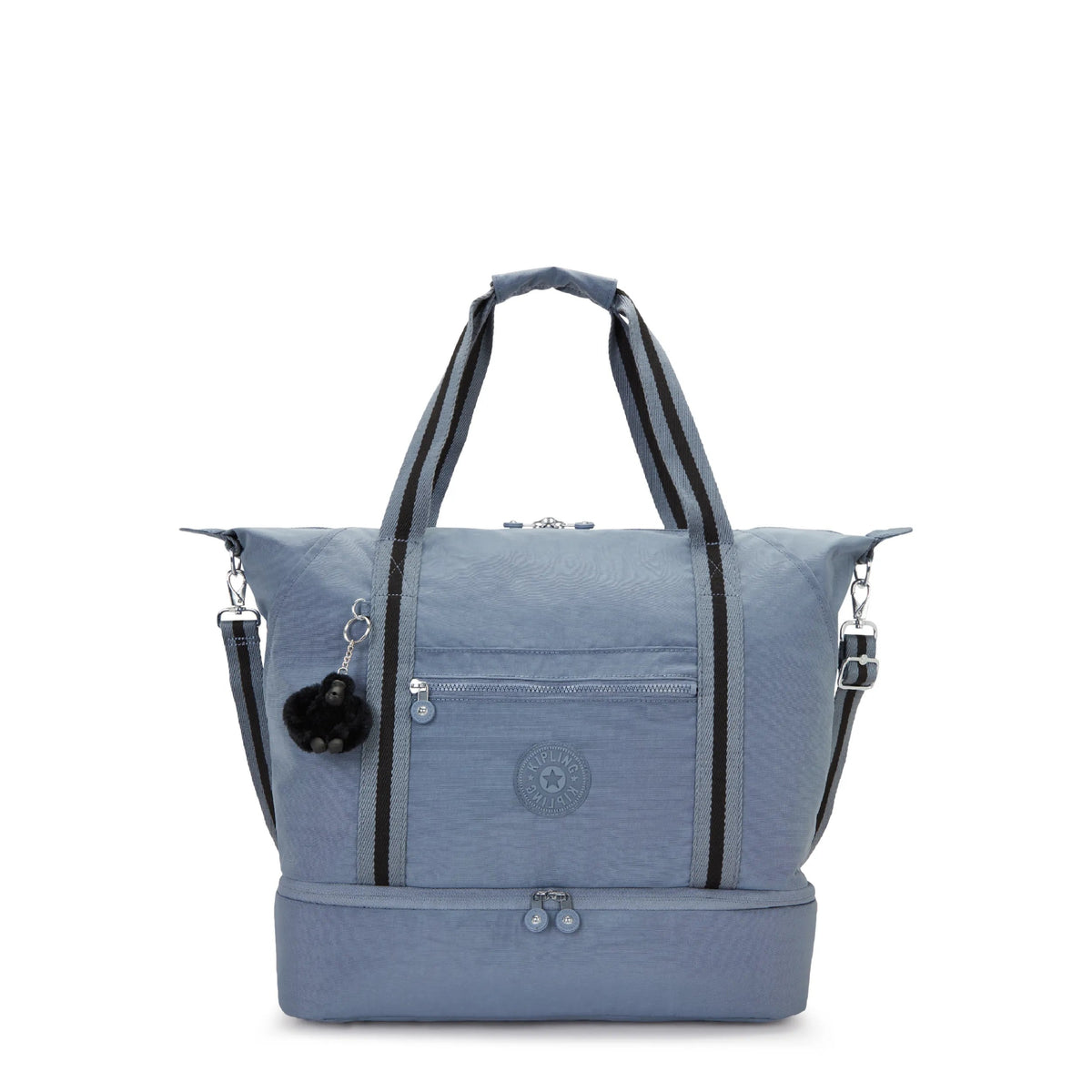 Kipling Art M Weekender in Blue Stone — front view