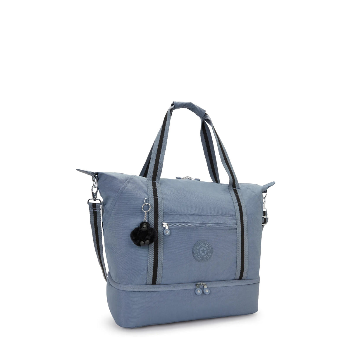Kipling Art M Weekender in Blue Stone — angle view 2