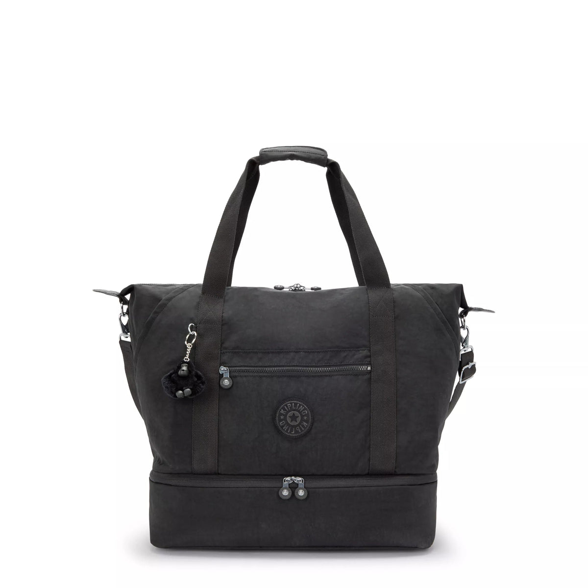 Kipling Art M Weekender in Black Noir — front view # color_Black Noir