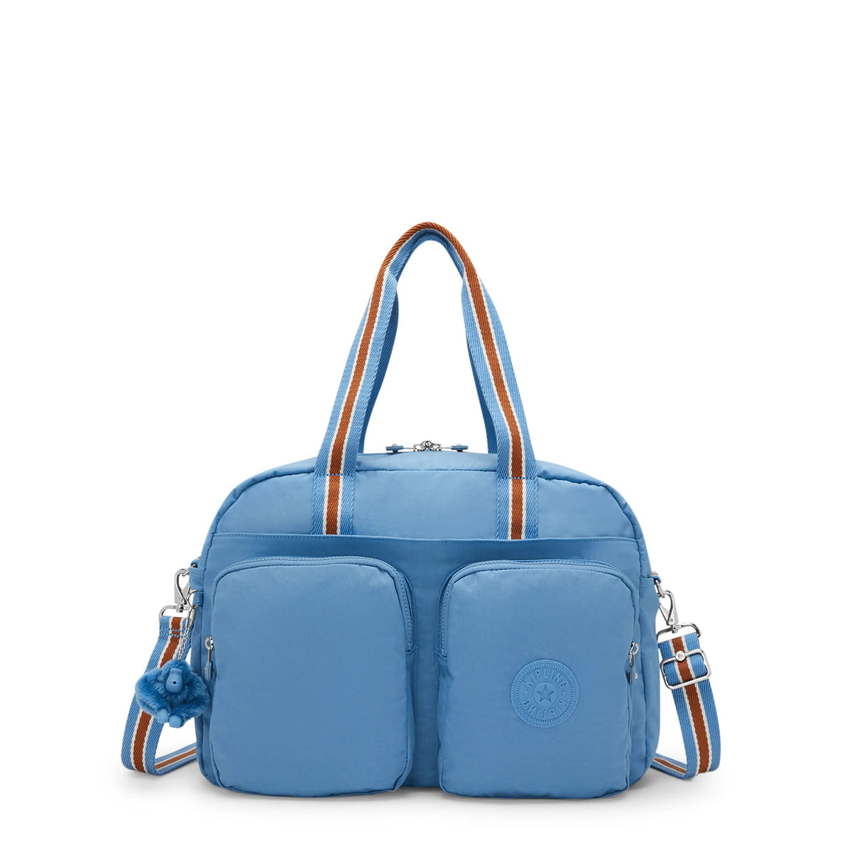 Kipling Defea Extra Large Weekender Duffle Bag in Vintage Blue — front view # color_Vintage Blue