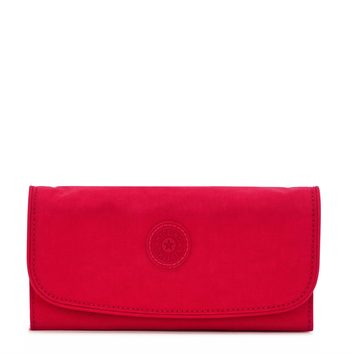 Kipling Money Land  Snap Wallet in Red Rouge — front view # color_Red Rouge