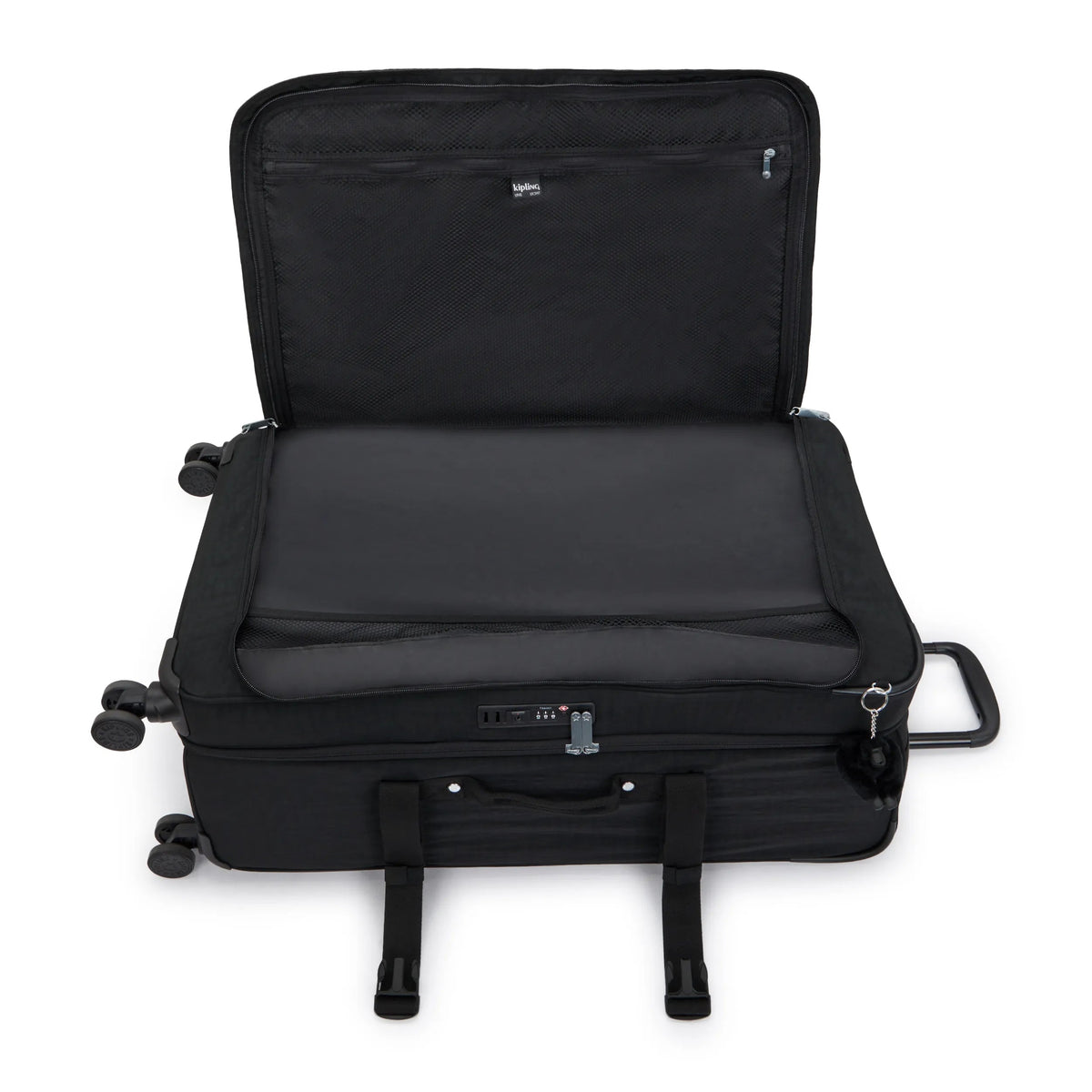 Kipling Spontaneous Large Rolling Luggage in Black — detail view 2