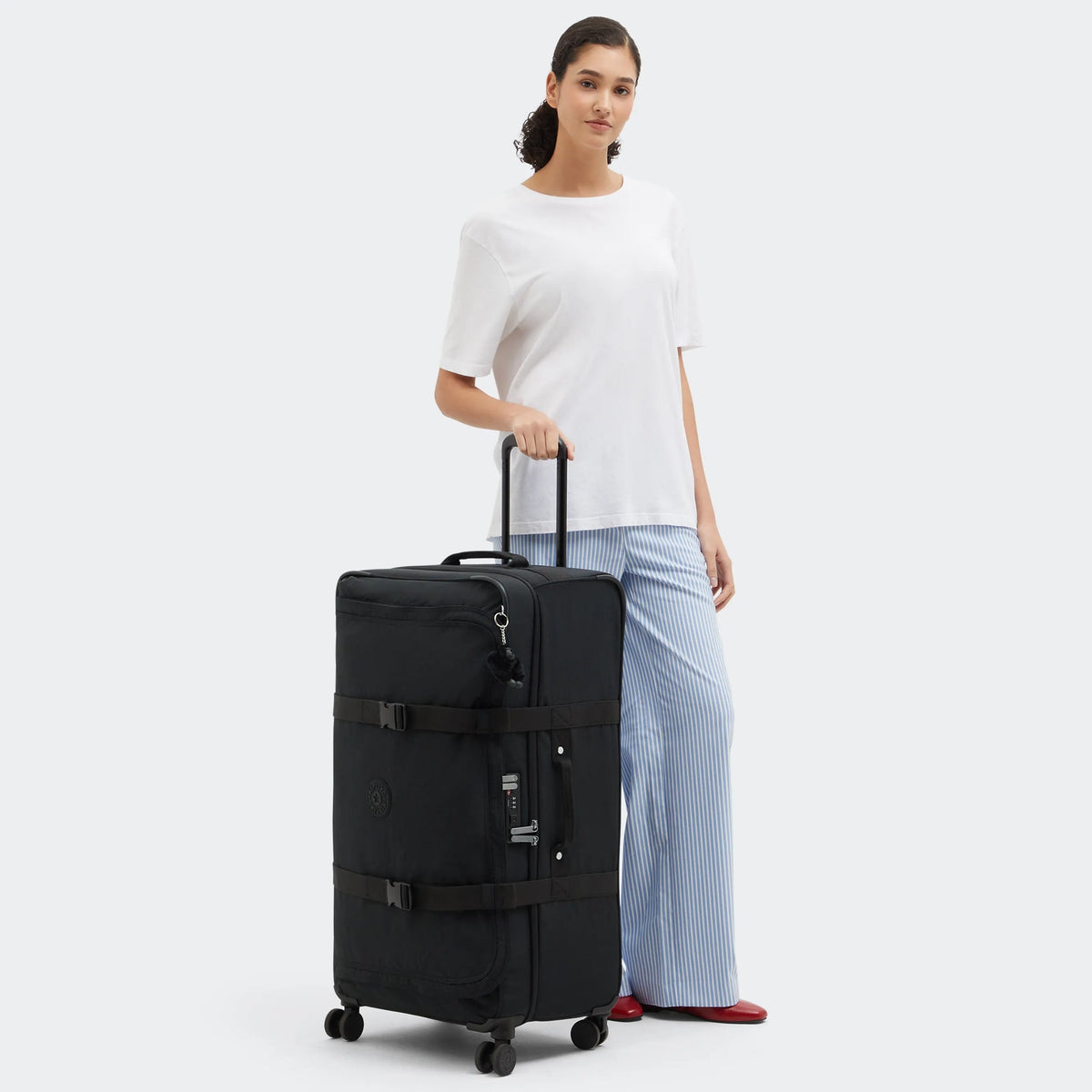 Kipling Spontaneous Large Rolling Luggage in Black — lifestyle