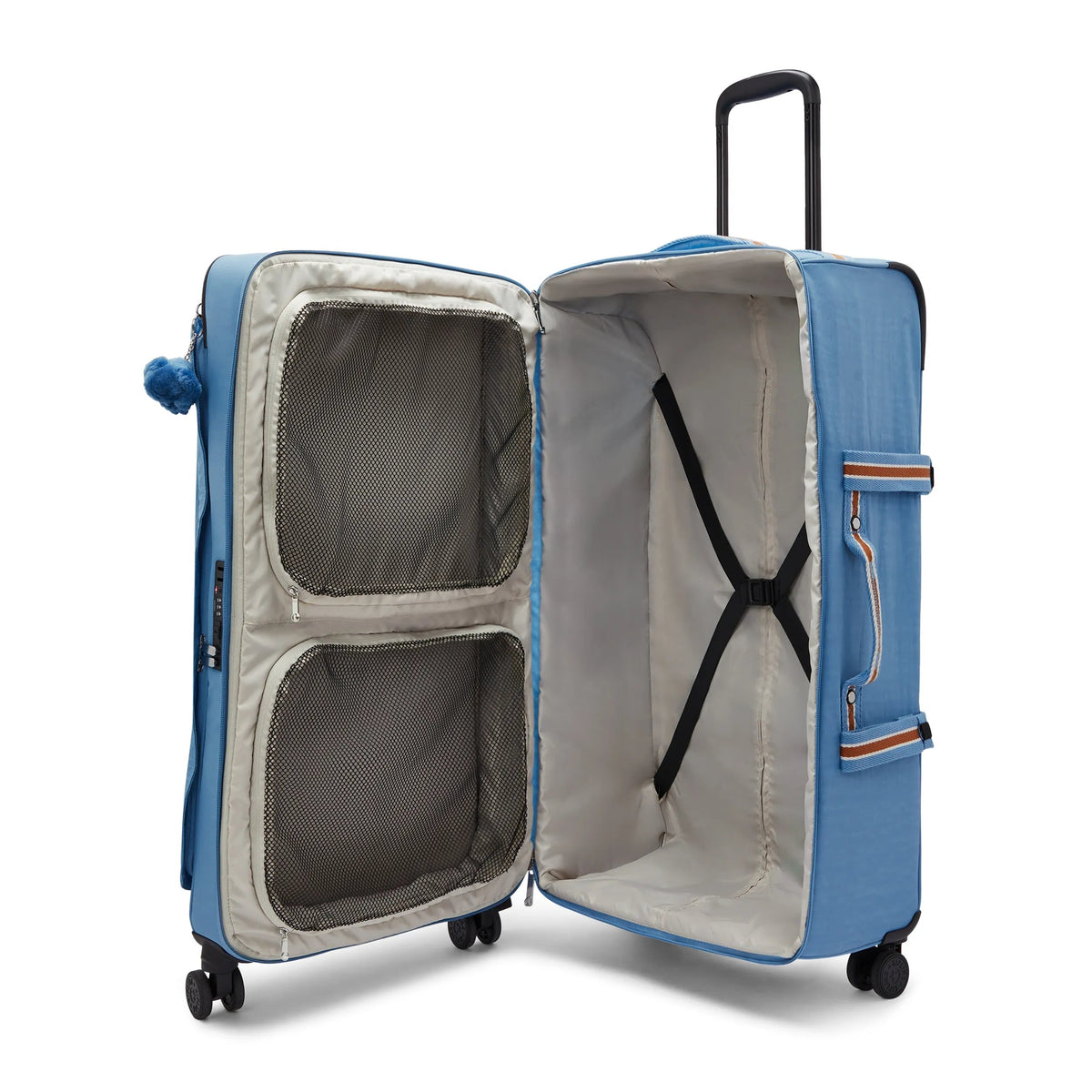 Kipling Spontaneous Large Rolling Luggage in Vintage Blue — interior view