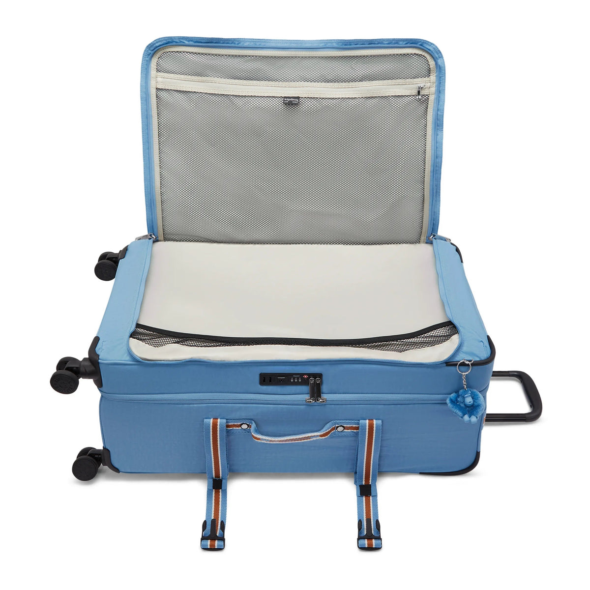 Kipling Spontaneous Large Rolling Luggage in Vintage Blue — side view
