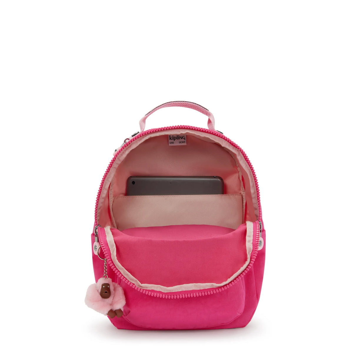 Kipling Seoul Small Backpack in Intense Rose — interior view
