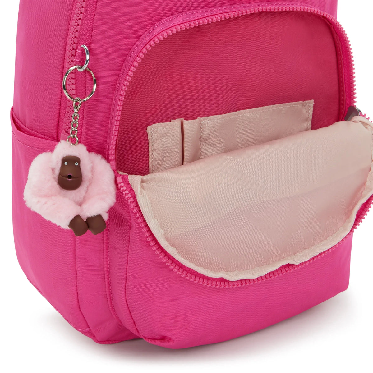 Kipling Seoul Small Backpack in Intense Rose — interior view 2