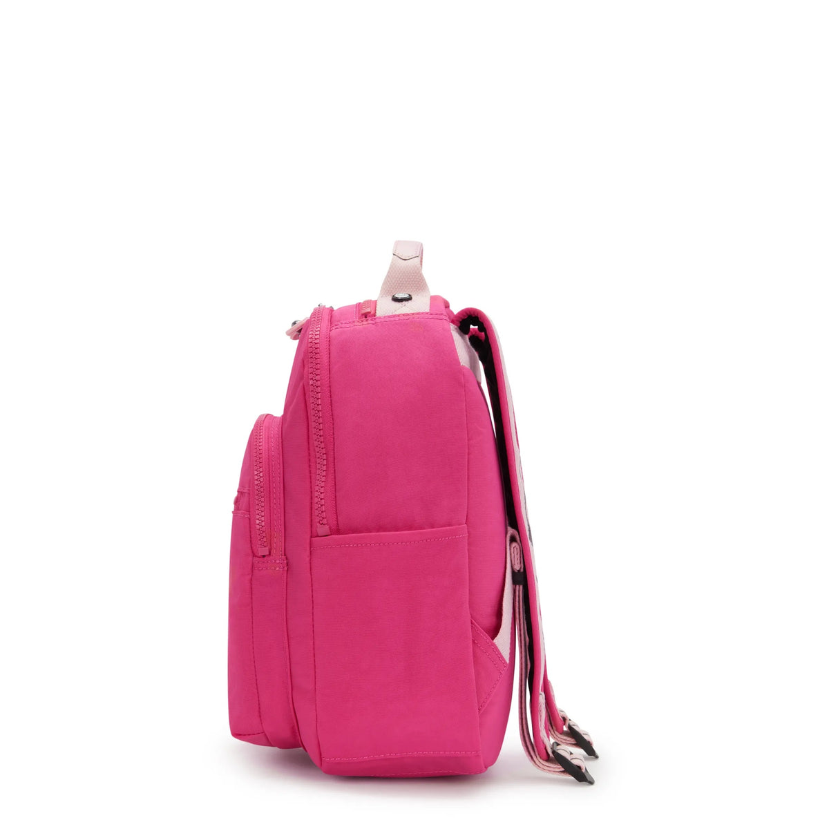 Kipling Seoul Small Backpack in Intense Rose — side view