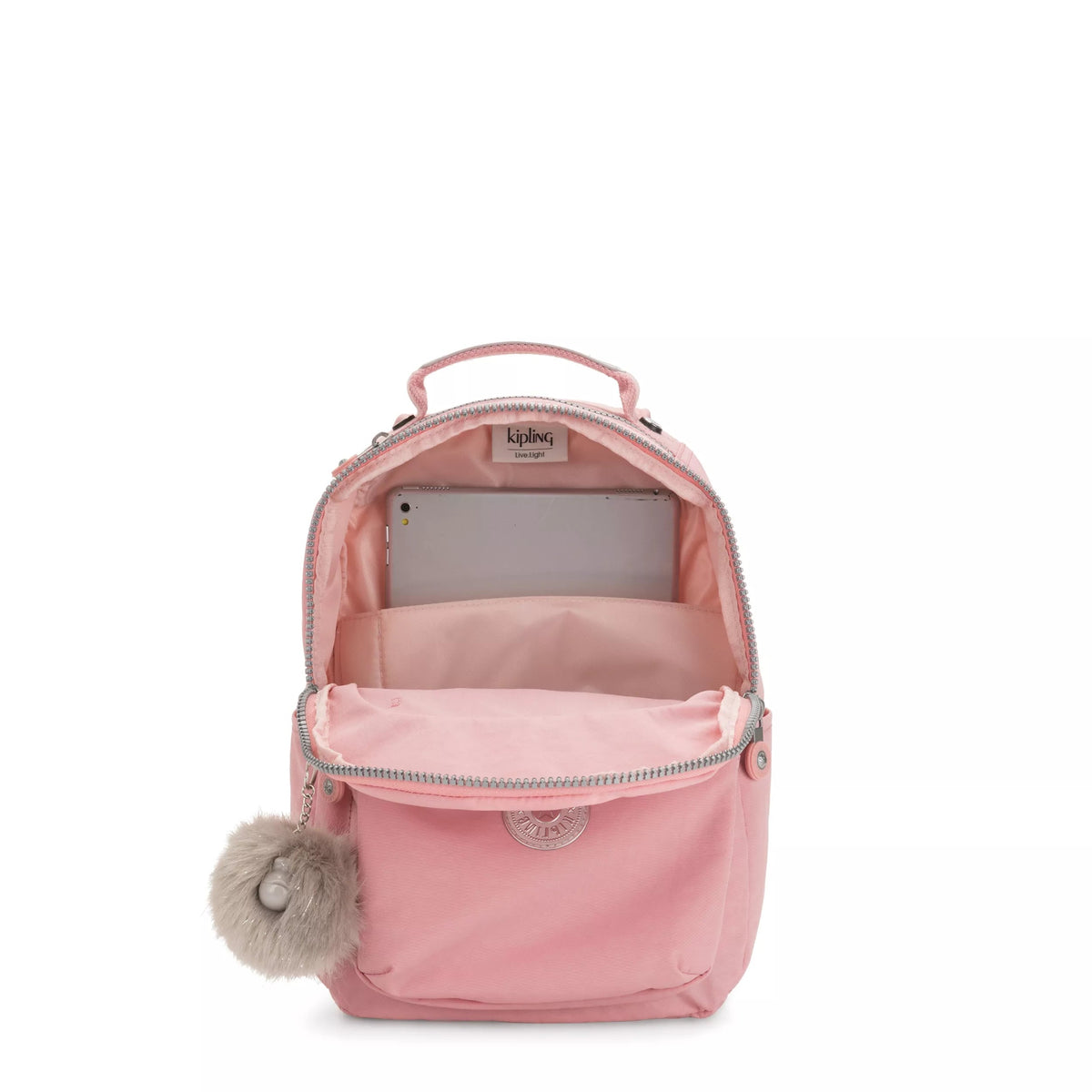 Kipling Seoul Small Backpack in Bridal Rose — interior view