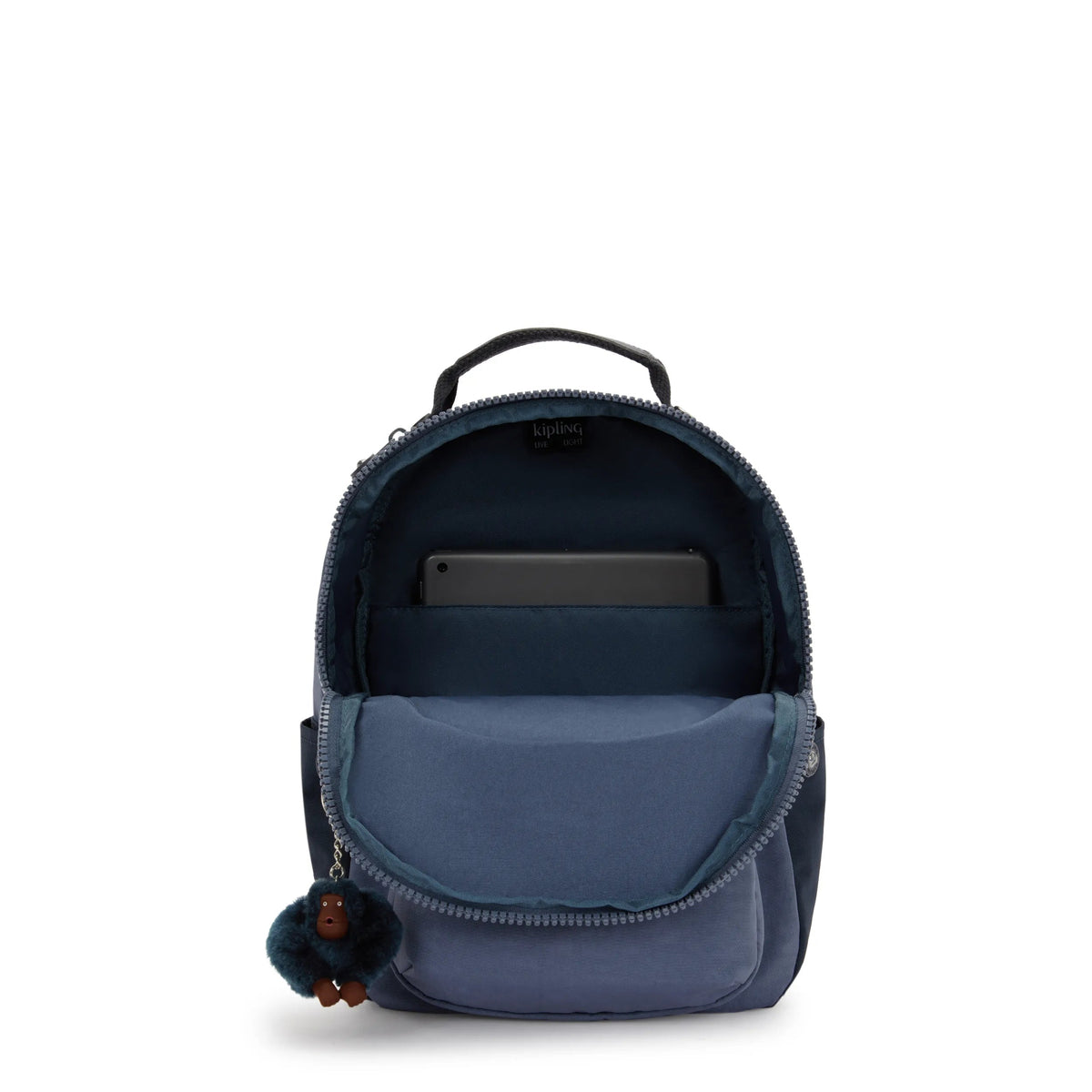Kipling Seoul Small Backpack in Game Grey — interior view