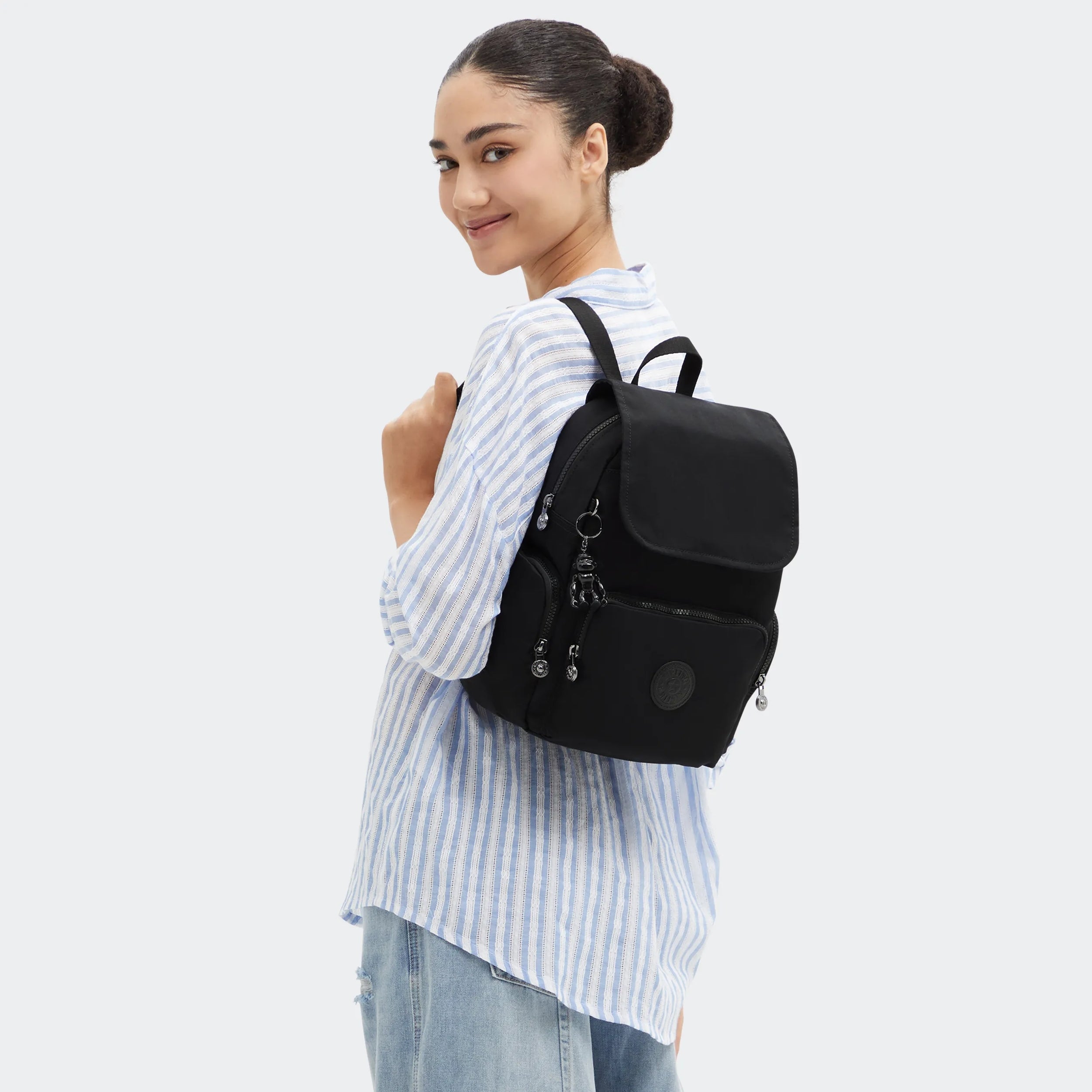 Kipling City Zip S in Infinite Black — back view