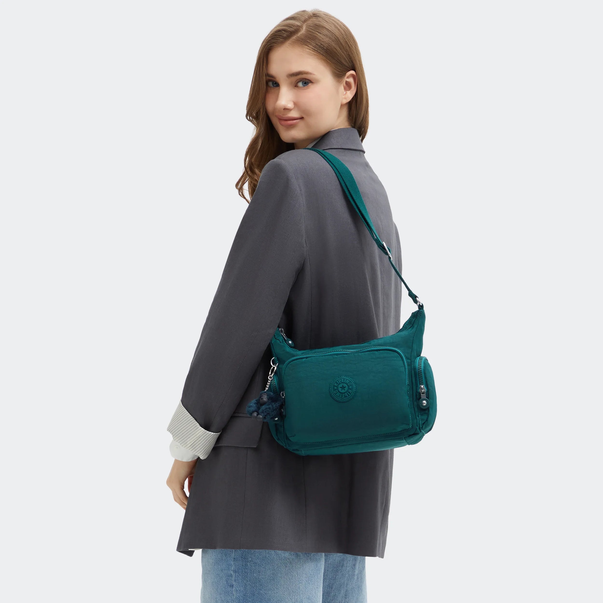 Kipling Gabb S in Tailored Green — back view