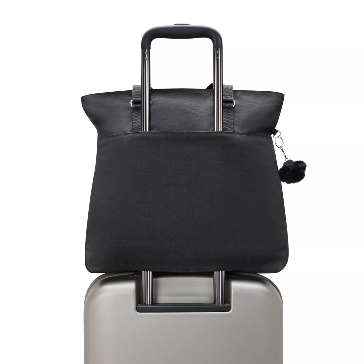 Kipling India  16" Laptop Tote Bag in Black Noir — side view