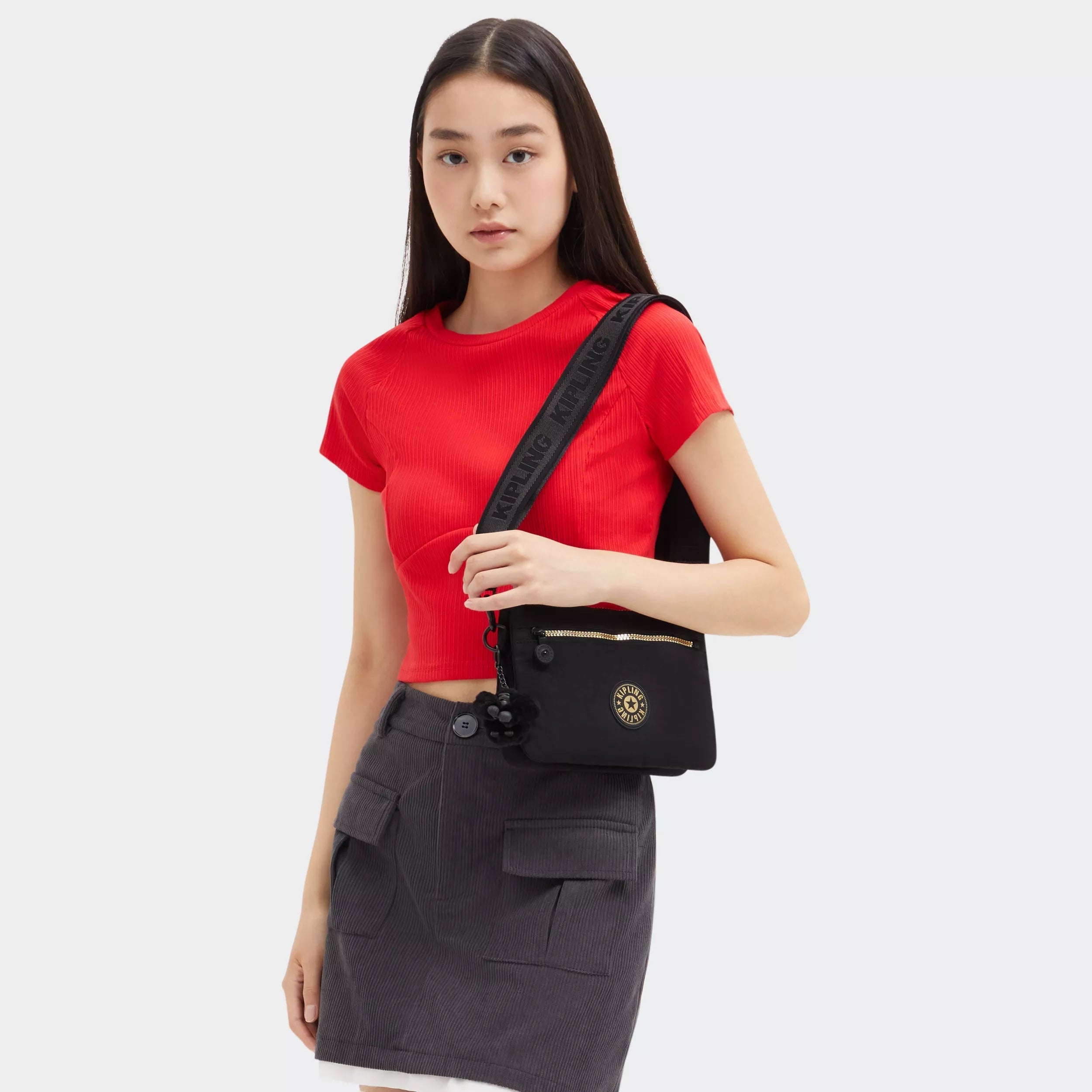 Kipling Riri Zip in Glorious Gold — back view