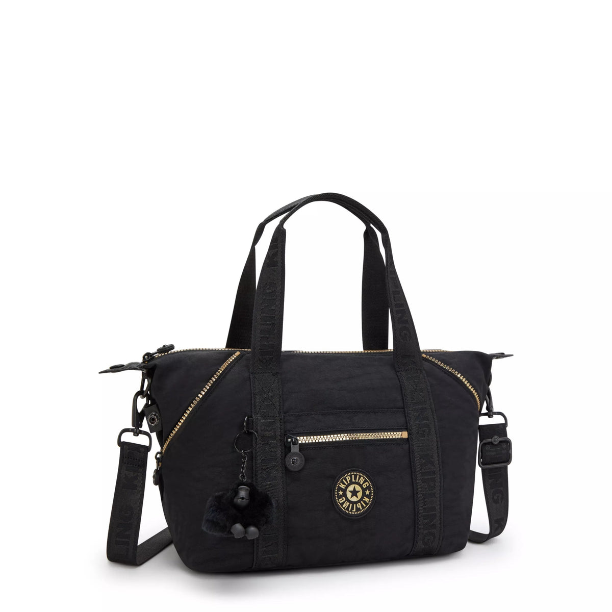 Kipling Art Mini Shoulder Bag in Glorious Gold — angle view