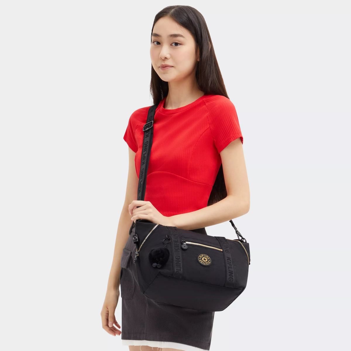 Kipling Art Mini Shoulder Bag in Glorious Gold — lifestyle 2