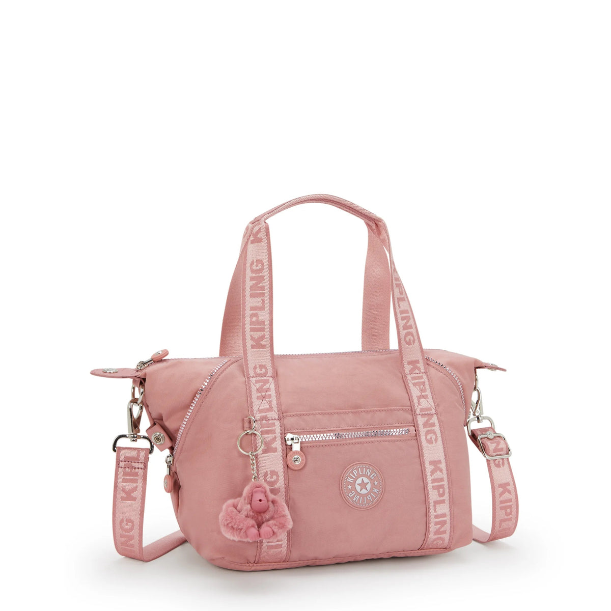 Kipling Art Mini Shoulder Bag in Glorious Pink — angle view