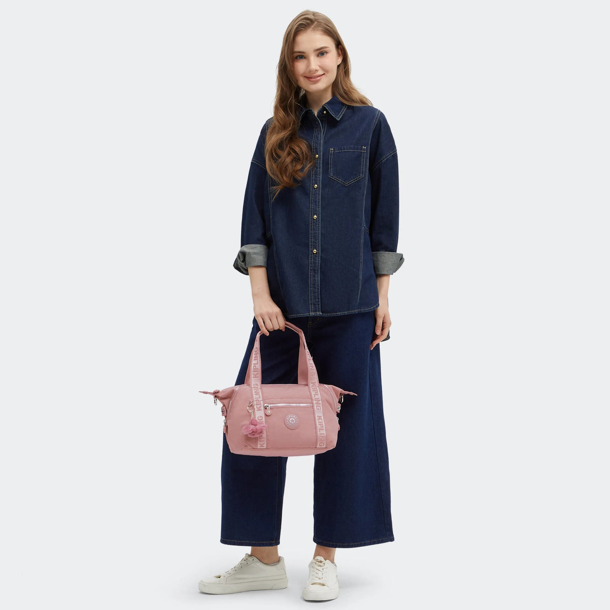 Kipling Art Mini Shoulder Bag in Glorious Pink — lifestyle
