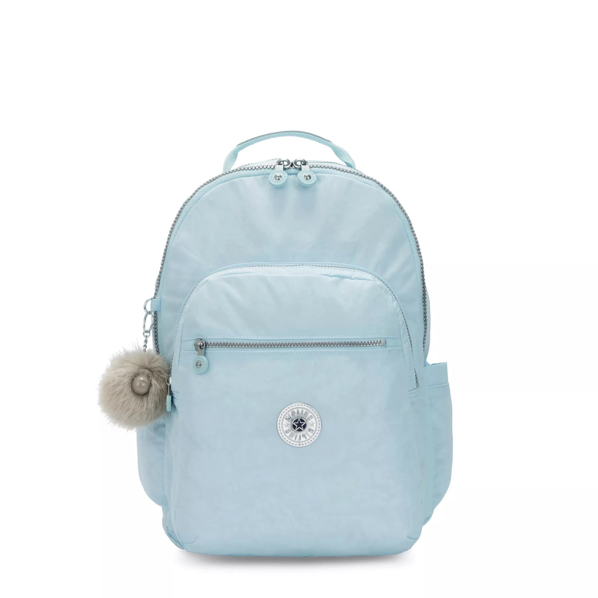 Kipling Seoul Large Backpack with 15" Laptop Protection in Bridal Blue — front view # color_Bridal Blue
