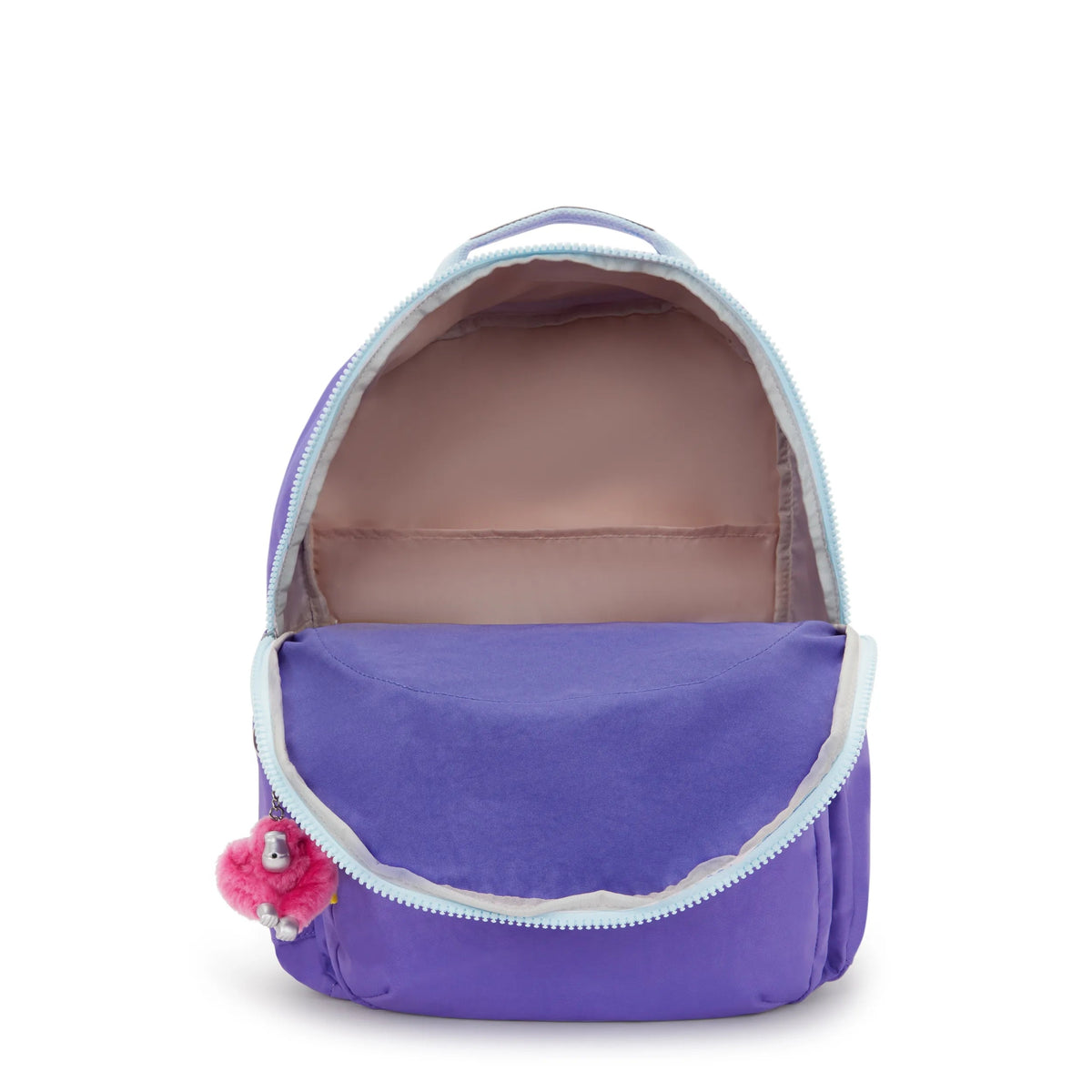 Kipling Seoul Extra Large 17" Laptop Backpack in Iris Purple Fun C — interior view