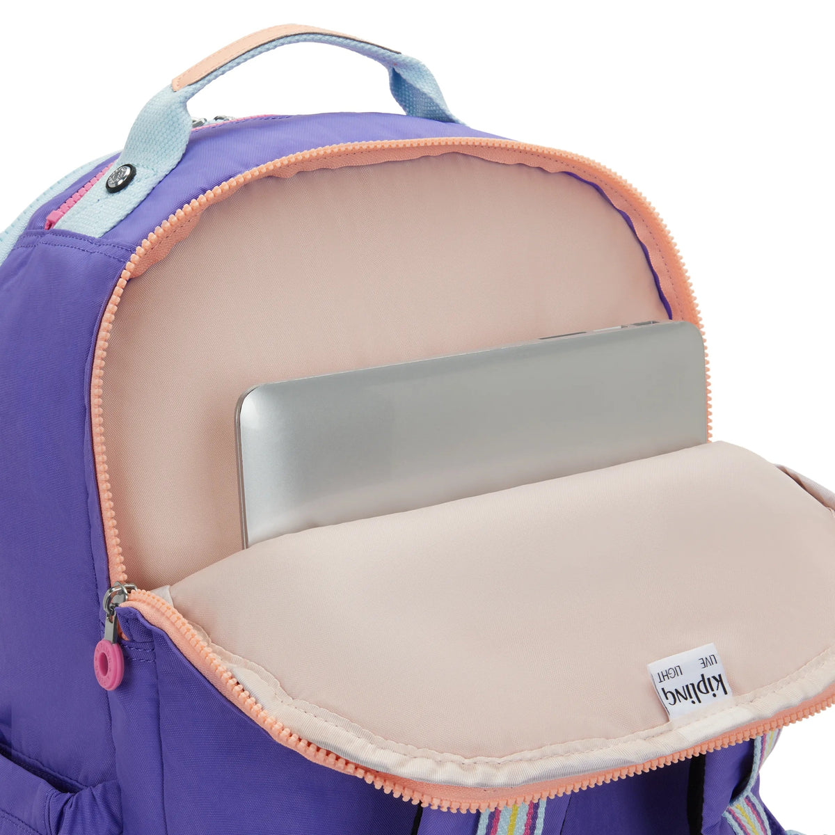 Kipling Seoul Extra Large 17" Laptop Backpack in Iris Purple Fun C — interior view 2
