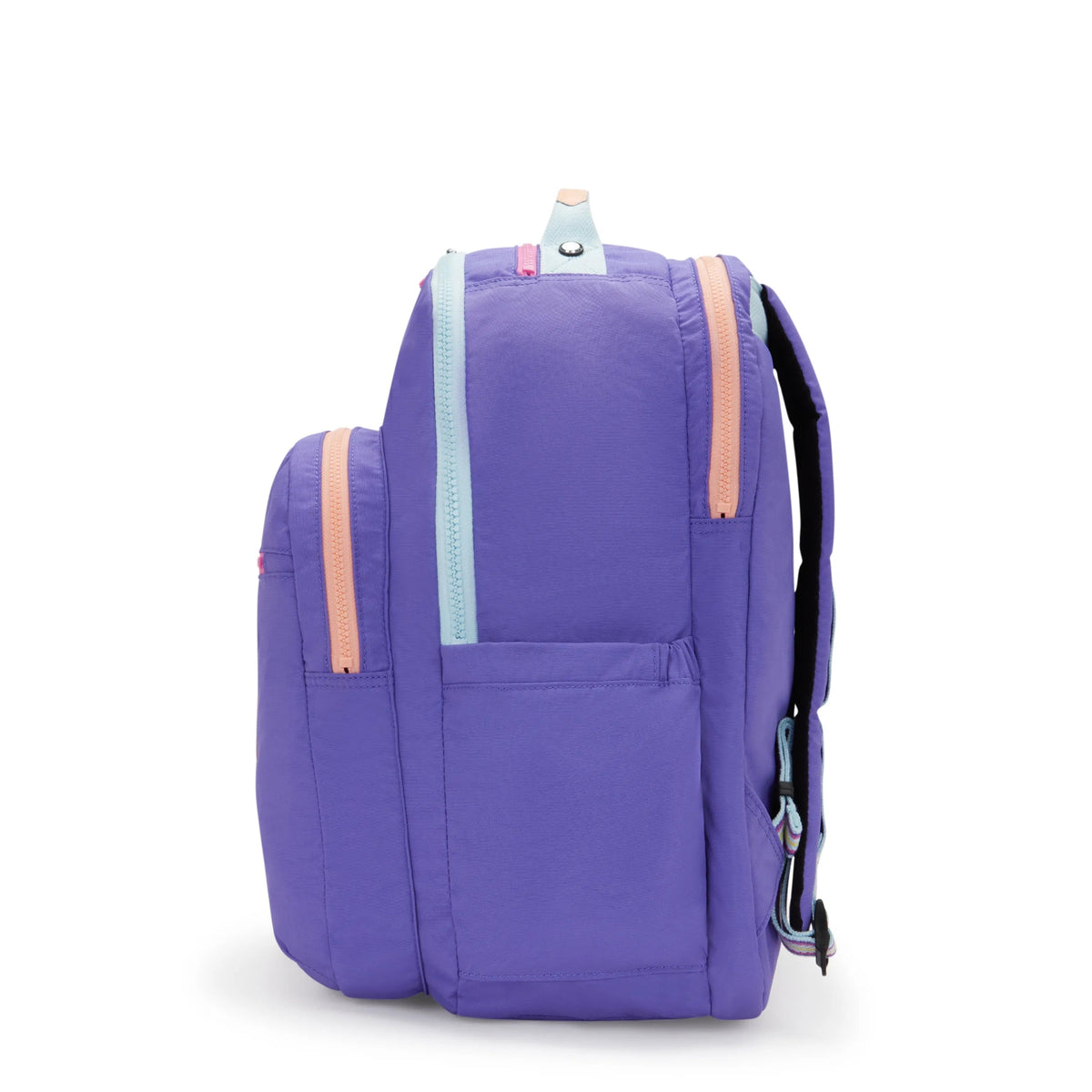 Kipling Seoul Extra Large 17" Laptop Backpack in Iris Purple Fun C — side view