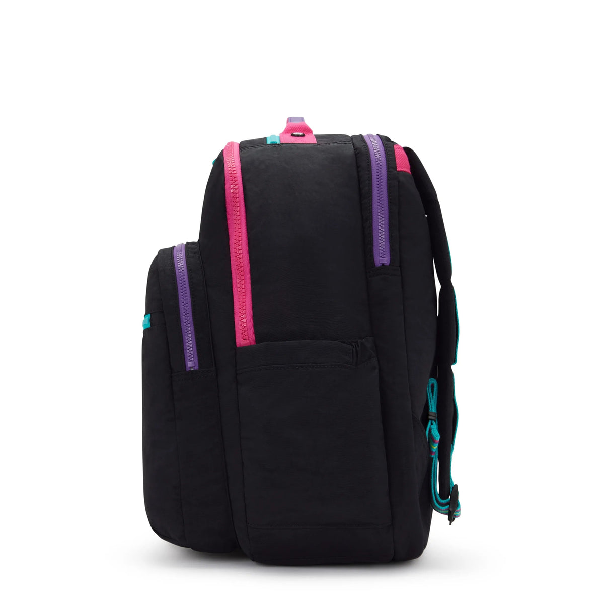 Kipling Seoul Extra Large 17" Laptop Backpack in Black Fun C — side view