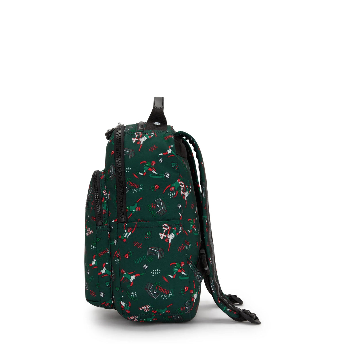 Kipling Seoul Small Backpack in Soccer Print — side view