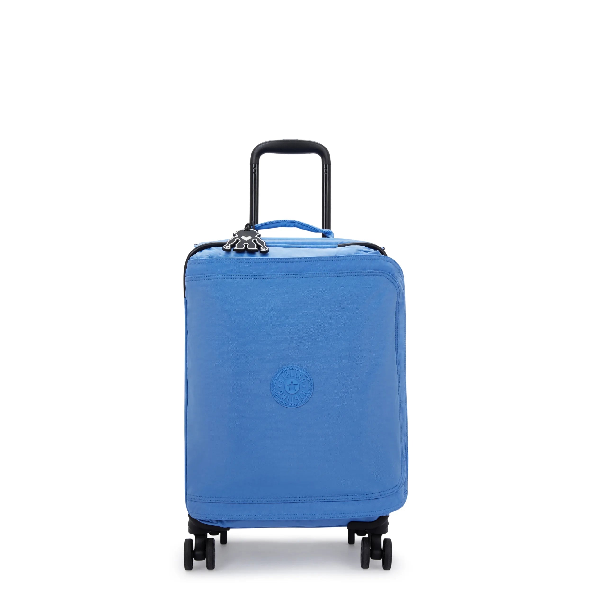 Kipling Spontaneous Small  Rolling Luggage-Carry On in Cocktail Blue — front view # color_Cocktail Blue