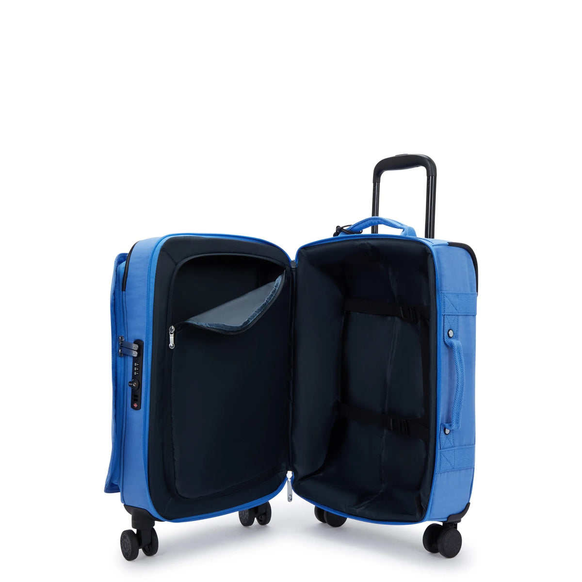 Kipling Spontaneous Small  Rolling Luggage-Carry On in Cocktail Blue — interior view