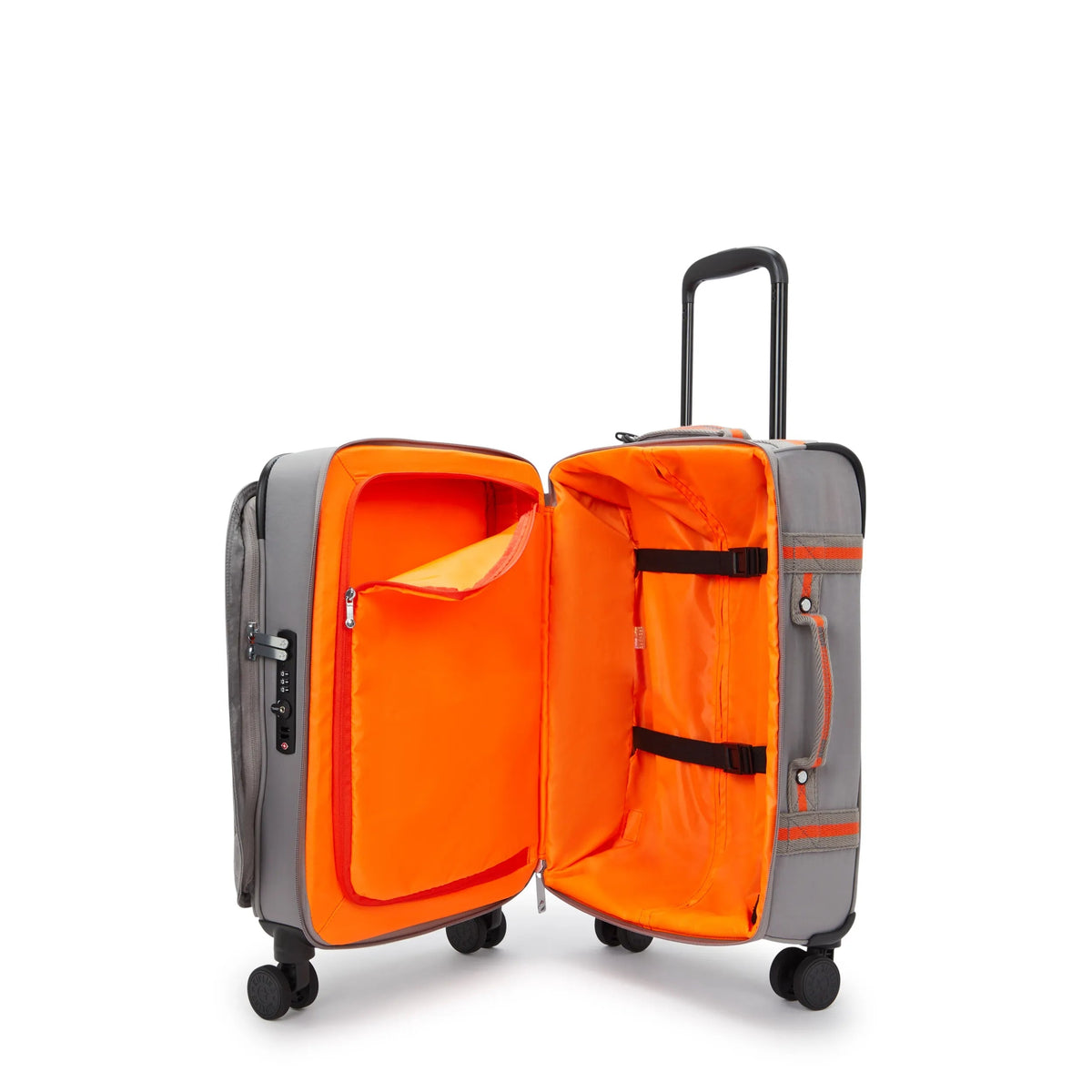 Kipling Spontaneous Small  Rolling Luggage-Carry On in Inviting Grey — interior view