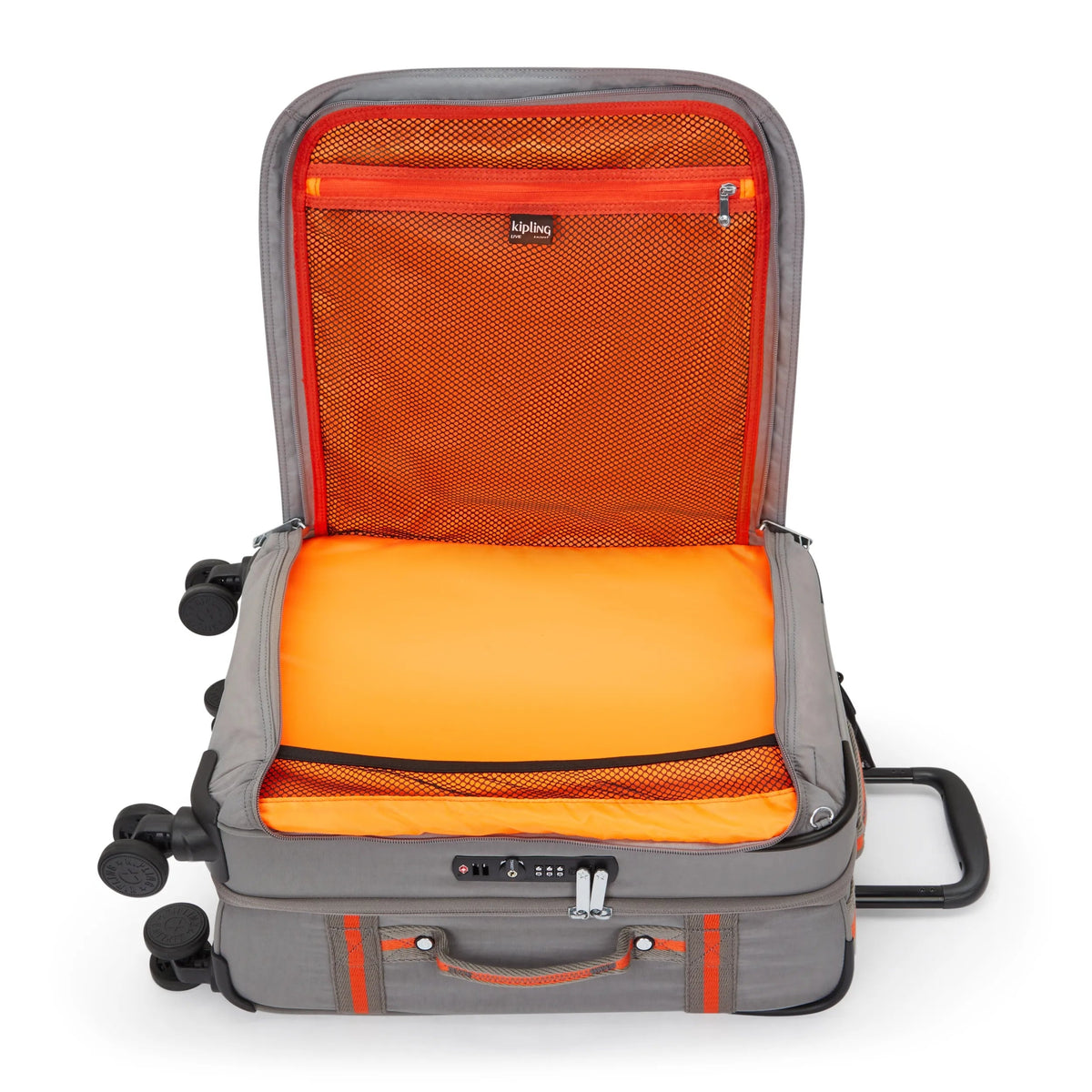Kipling Spontaneous Small  Rolling Luggage-Carry On in Inviting Grey — interior view 2