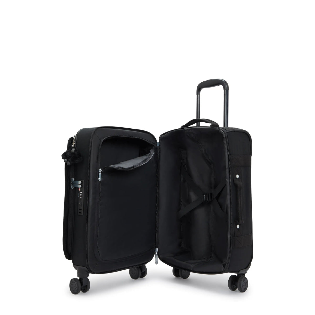 Kipling Spontaneous Small  Rolling Luggage-Carry On in Black — interior view