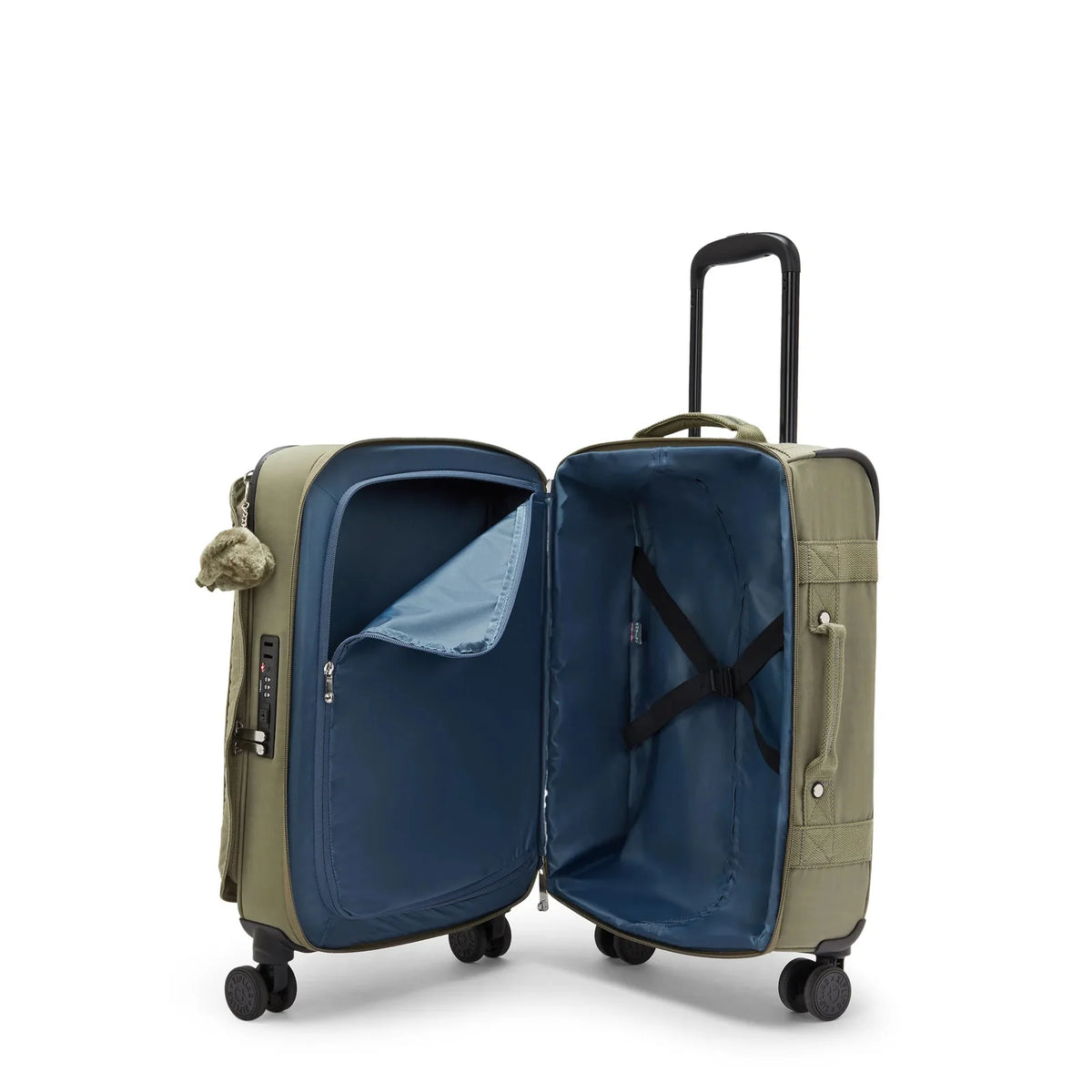 Kipling Spontaneous Small Rolling Luggage-Carry On in Almost Sage — interior view