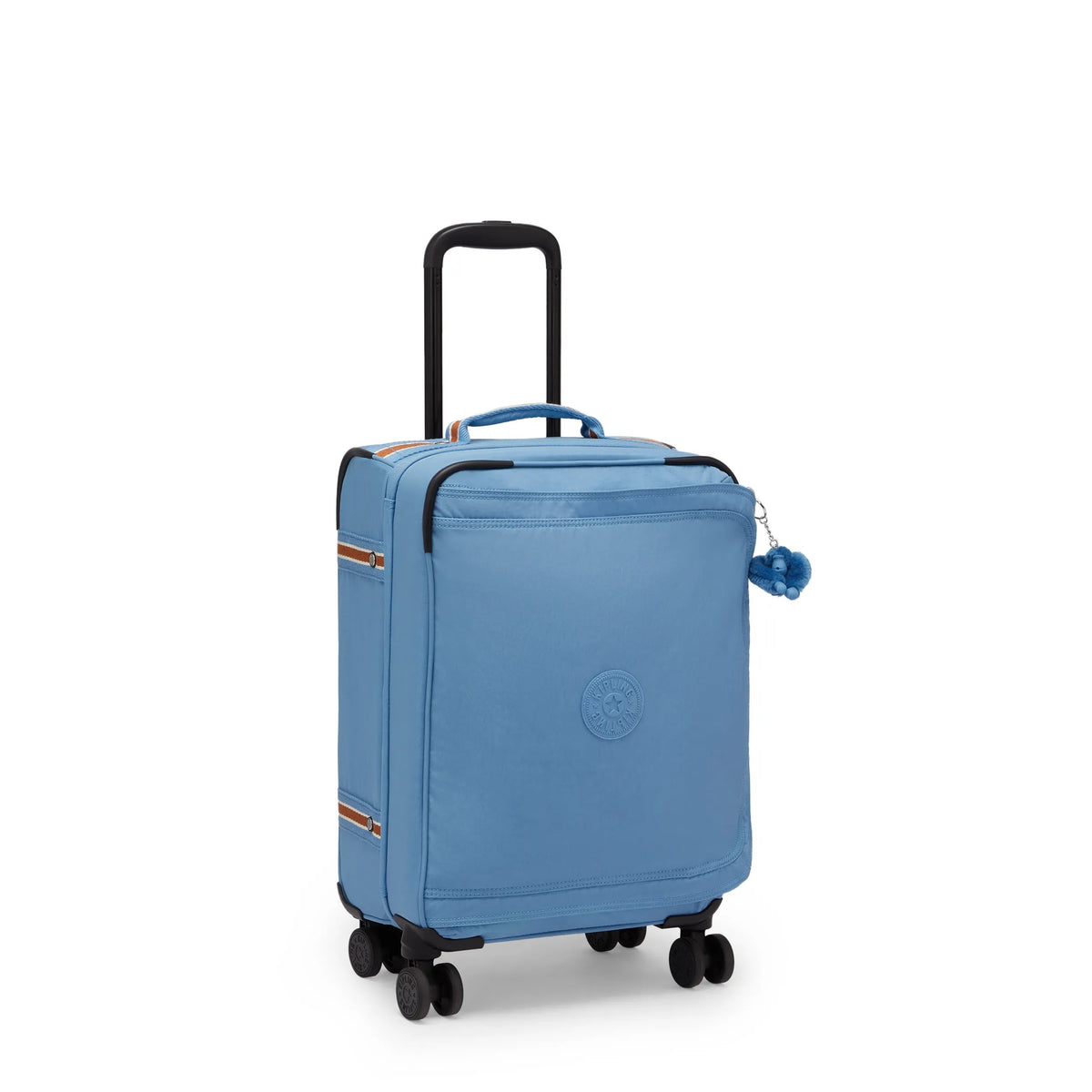 Kipling Spontaneous Small  Rolling Luggage-Carry On in Vintage Blue — angle view
