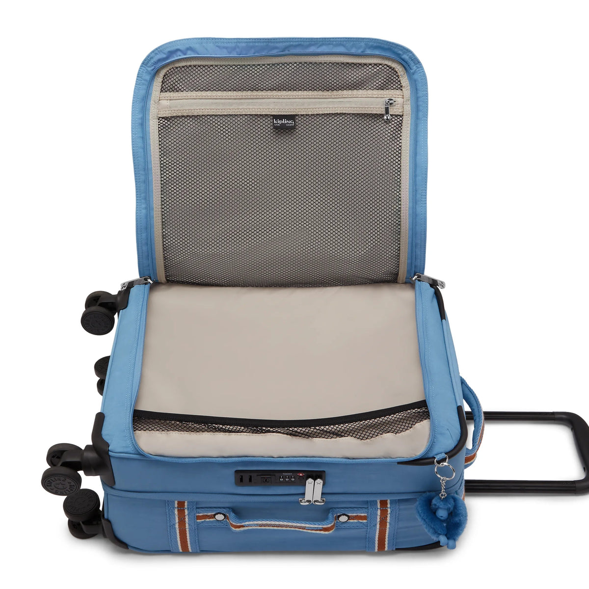 Kipling Spontaneous Small  Rolling Luggage-Carry On in Vintage Blue — interior view 2
